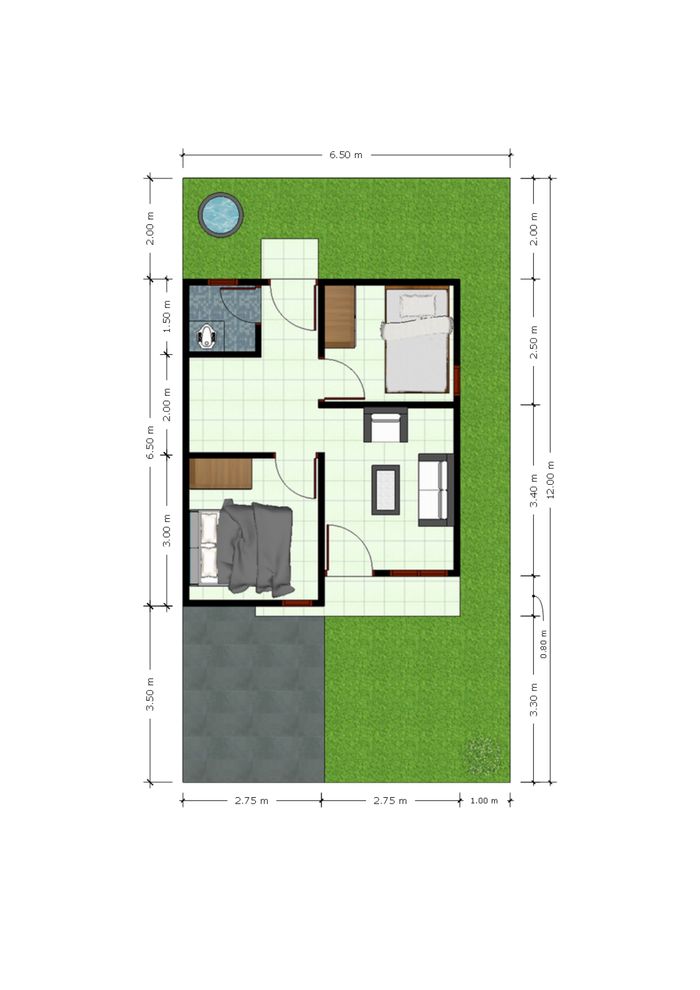 foto denah rumah tipe GRAHA PATI JUANG 4. perumahan GRAHA PATI JUANG 4.