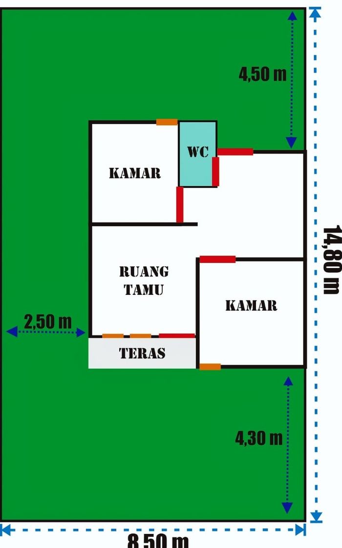 foto denah rumah tipe 36 perumahan GRAHA HASTINA V