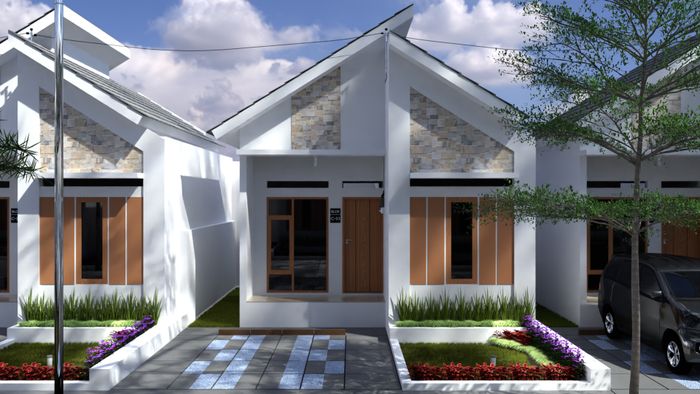 foto tampak rumah tipe 28/75 perumahan Gora Town Palace
