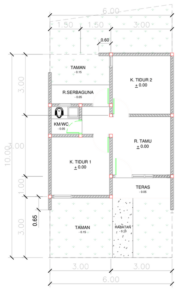 foto denah rumah tipe DT04-4 perumahan Taman Warnasari Indah I