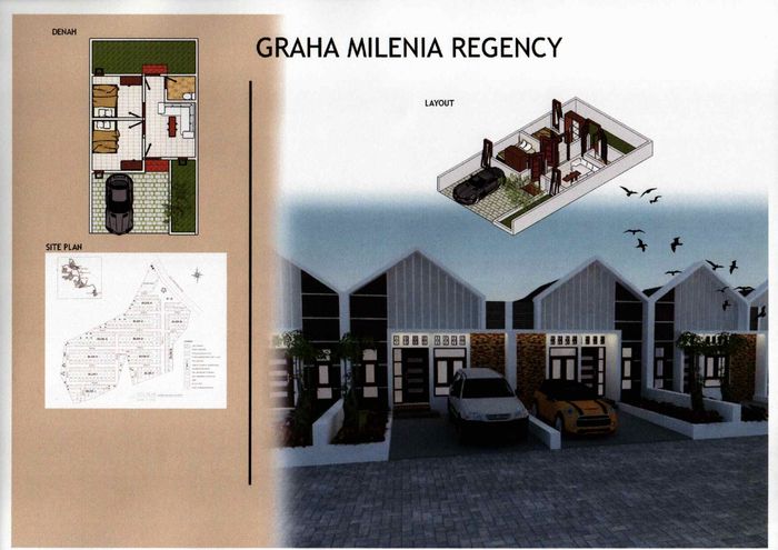 foto tampak rumah tipe 38/72 perumahan GRAHA MILENIA REGENCY