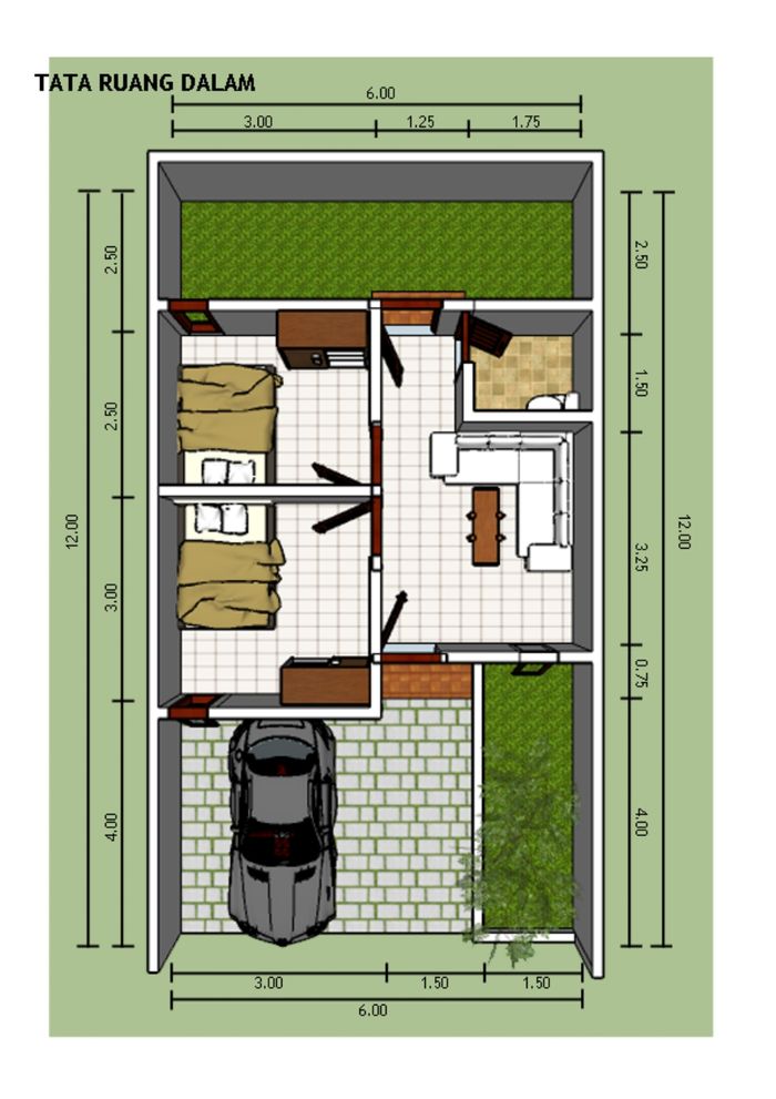 foto denah rumah tipe 38/72 perumahan GRAHA MILENIA REGENCY