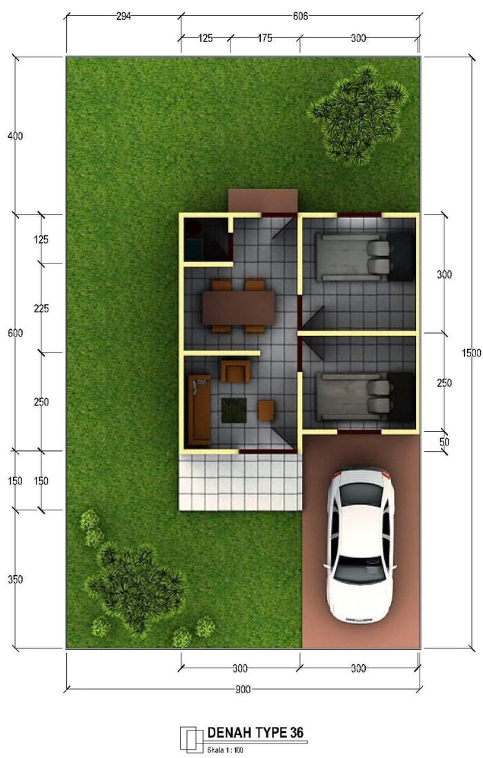 foto denah rumah tipe 36 perumahan Griya putri tanjung New