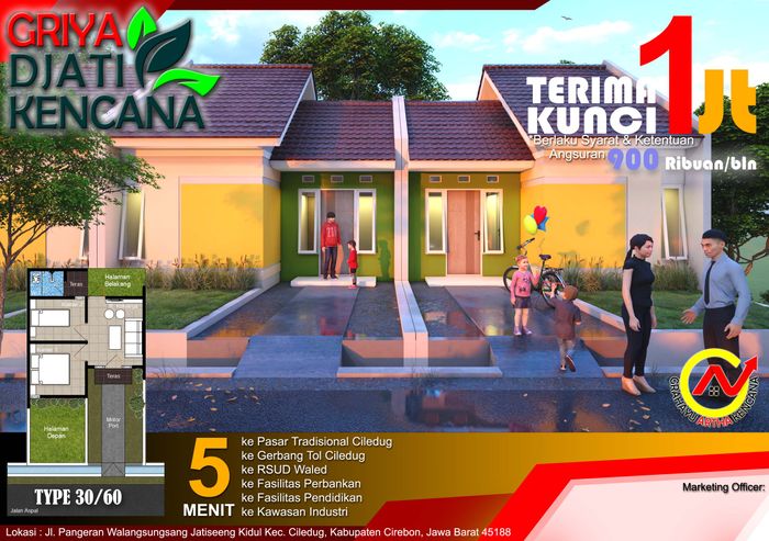 foto tampak rumah tipe 30 perumahan GRIYA DJATI KENCANA