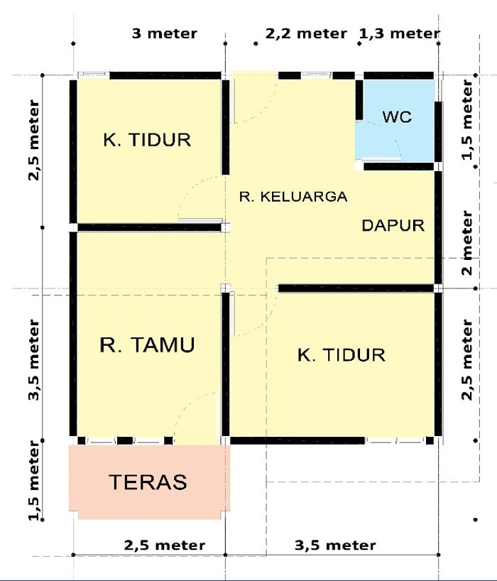 foto denah rumah tipe 36 perumahan GRAHA MAHKOTA DAMAR SEJAHTERA
