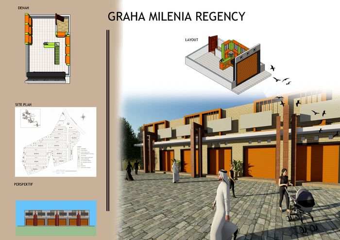 foto tampak rumah tipe 40/60 perumahan GRAHA MILENIA REGENCY
