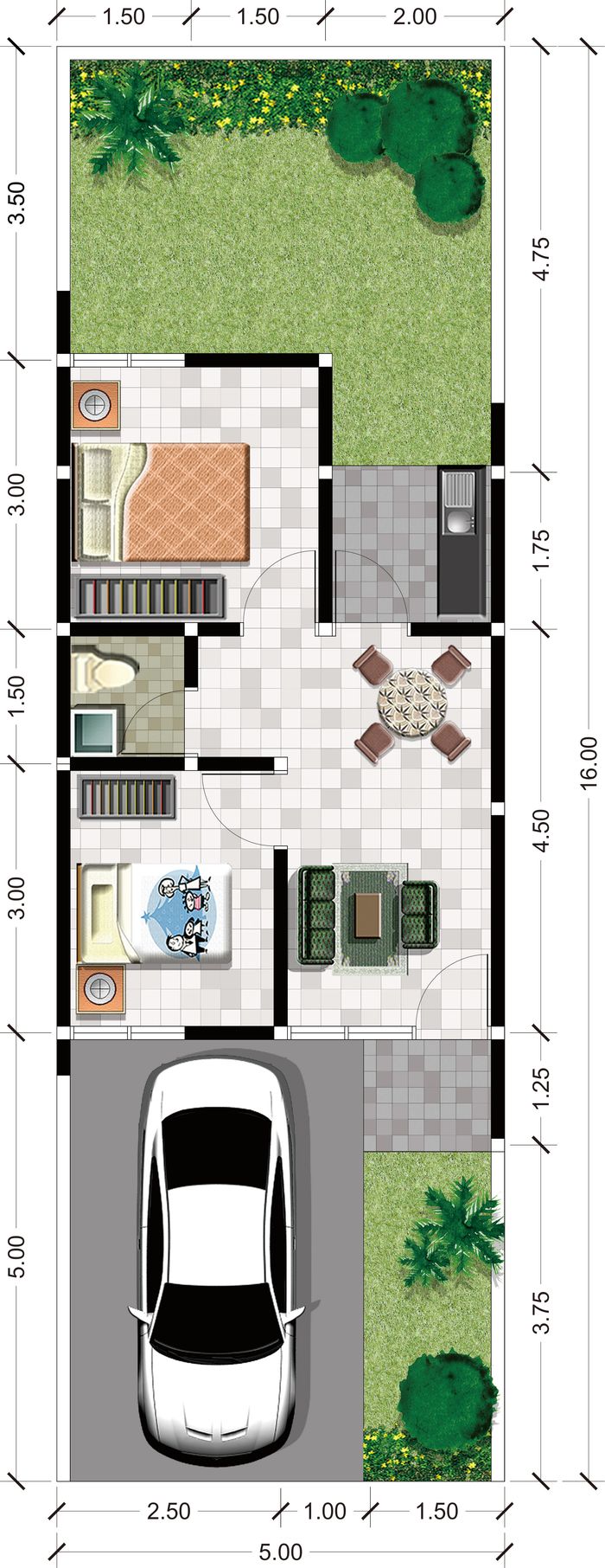 foto denah rumah tipe BLOK B 36 perumahan The Queen Residence