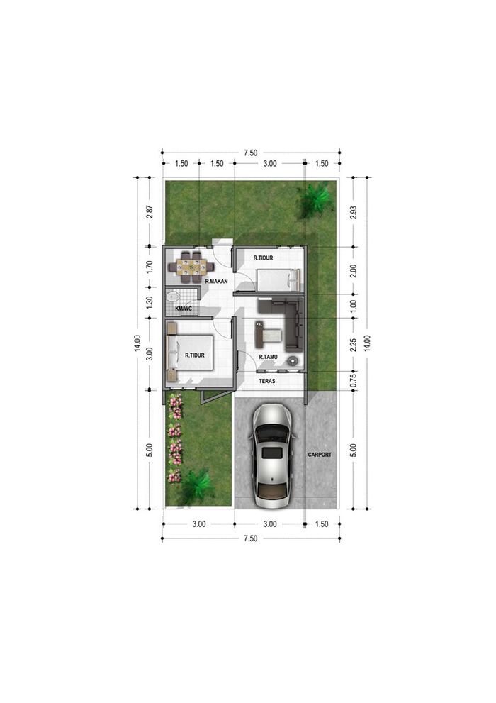 foto denah rumah tipe 36 perumahan MK RESIDENCE II