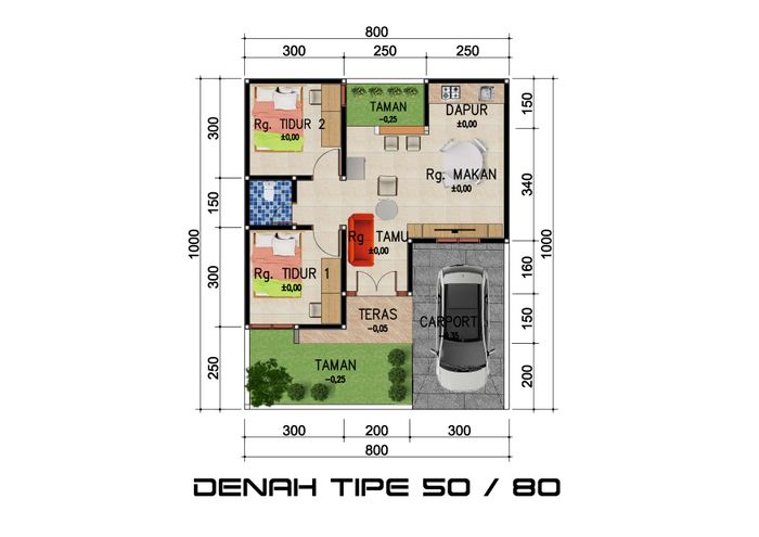 foto denah rumah tipe Komersil 50 perumahan Griya Abi Sukowati