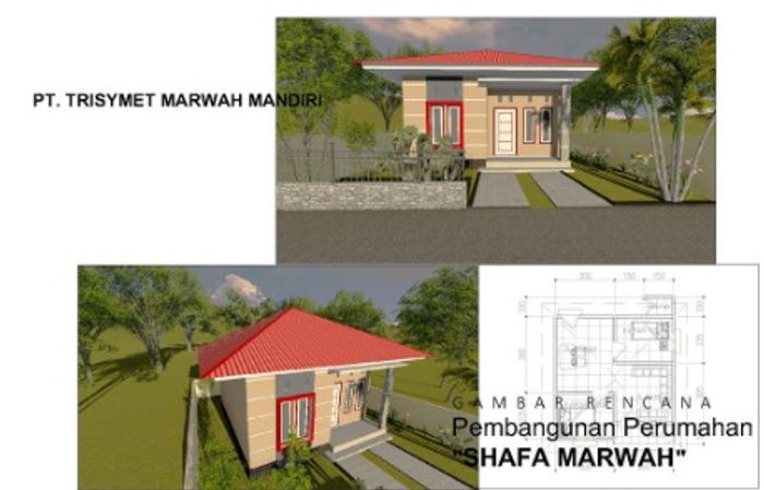 foto tampak rumah tipe 36/109 perumahan Shafa Marwah