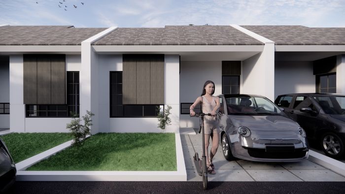 foto tampak rumah tipe MINIMALIS JAPAN perumahan POLARIS RESIDENCE