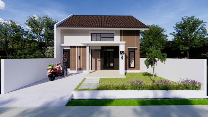 foto tampak rumah tipe 65/153 perumahan STONERISE CEMPAKA 2