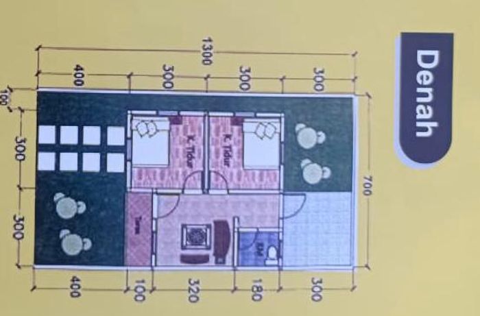foto denah rumah tipe 36 perumahan GREENLAND ASRI TANAH JAWA