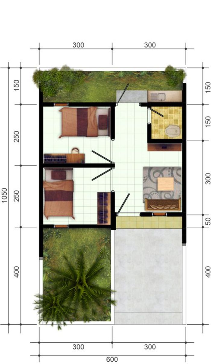 foto denah rumah tipe 30 perumahan PERUMAHAN MARITZA TANJUNG