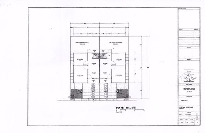 foto denah rumah tipe 36 perumahan PERUMAHAN JAYA GREEN II.