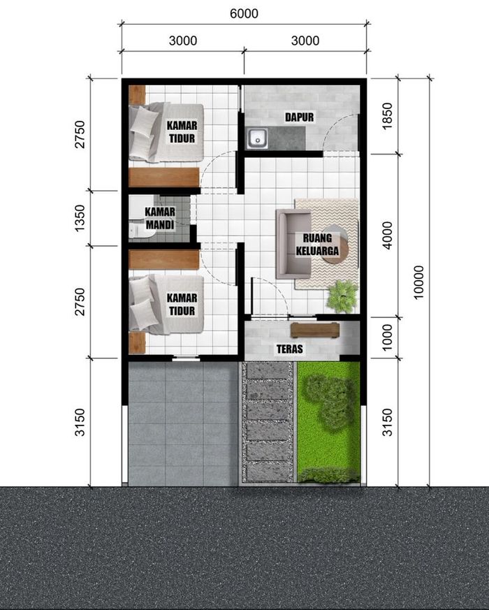 foto denah rumah tipe 36 perumahan LemahIreng Indah Cluster