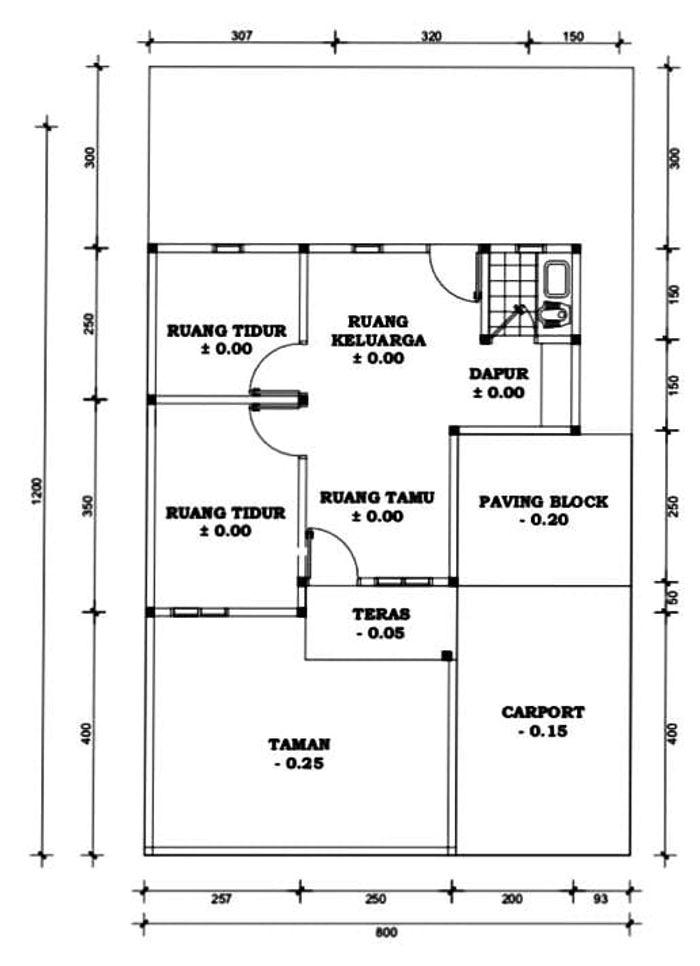foto denah rumah tipe 36 perumahan LUHUR CIPTA RESIDENCE II
