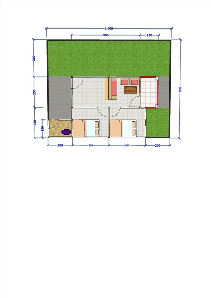 foto denah rumah tipe Tulip perumahan Perumahan AJ Residence (Alima Jaya Residence)