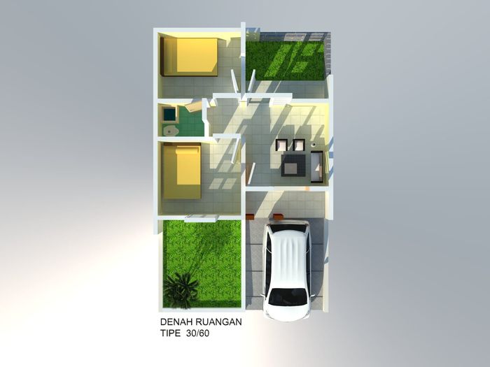 foto denah rumah tipe 30/60 perumahan Green Permata Residences