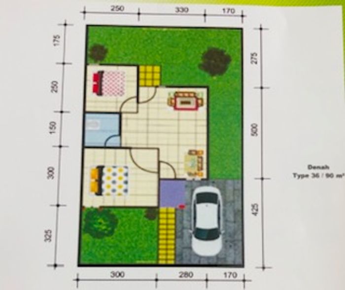 foto denah rumah tipe 36 perumahan Griya Kelapa Hijau