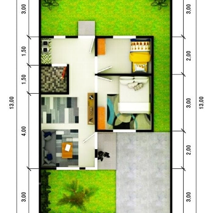 foto denah rumah tipe RHS 36 perumahan TEROPONG INDAH II