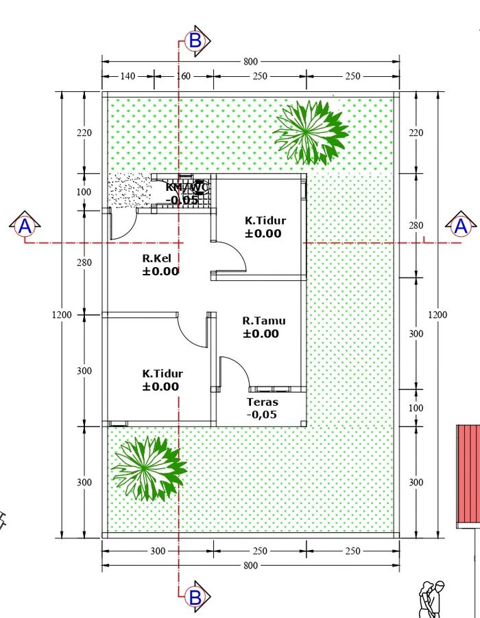 foto denah rumah tipe 36 perumahan GRIYA TADULAKO PERMAI 6 TAHAP 2