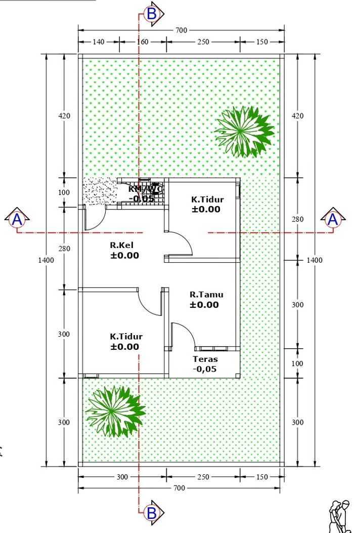 foto denah rumah tipe 36 perumahan GRIYA TADULAKO PERMAI 6 TAHAP 2