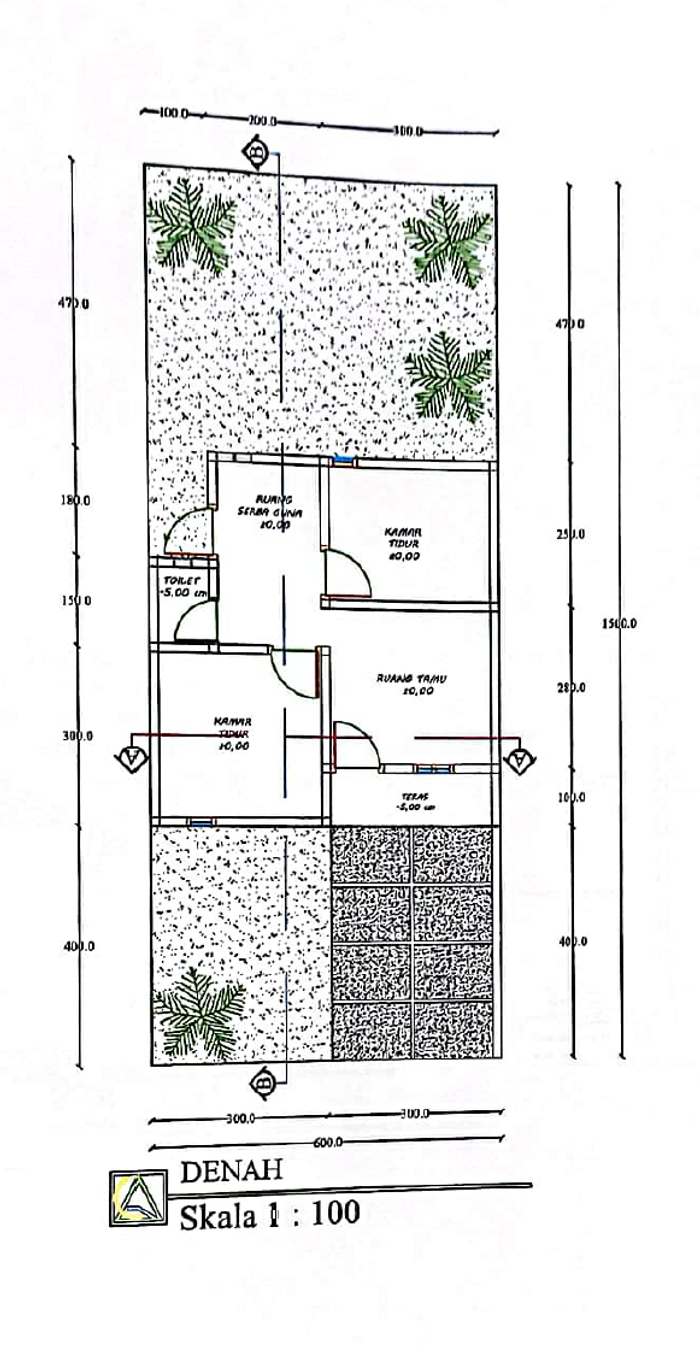 foto denah rumah tipe 36 perumahan GRIYA TADULAKO PERMAI 6 TAHAP 2