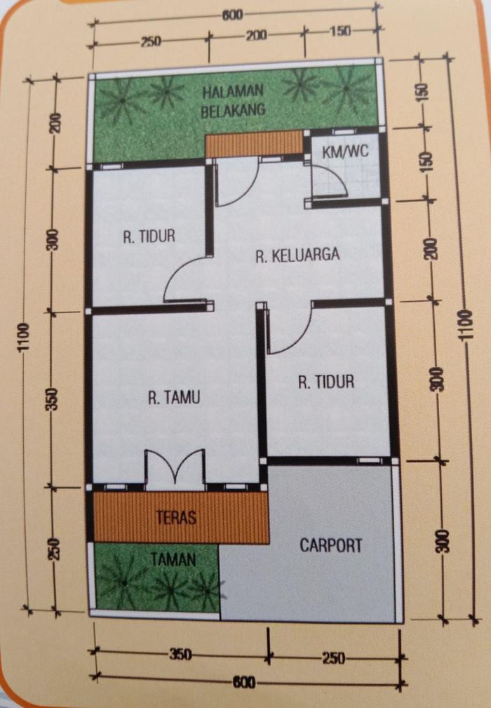 foto denah rumah tipe 36/66 perumahan KALISALAK RESIDENCE