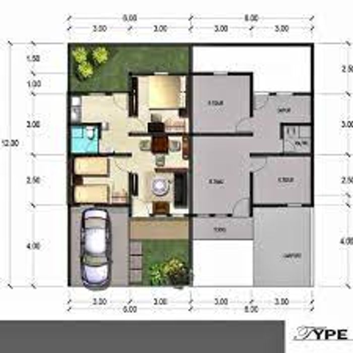 foto denah rumah tipe blok c perumahan PLATINUM GARDEN III TAHAP 3