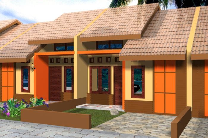 foto tampak rumah tipe 58 perumahan Grand Borista