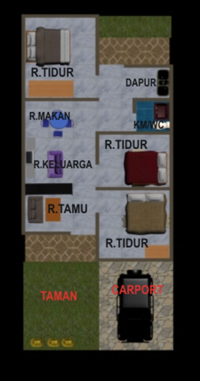 foto denah rumah tipe 58 perumahan Grand Borista