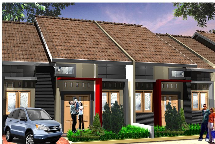 foto tampak rumah tipe 76 perumahan Grand Borista