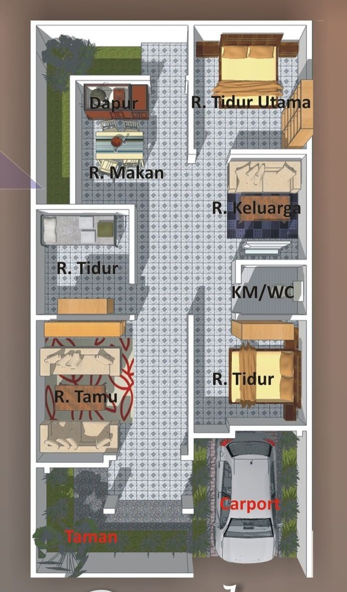 foto denah rumah tipe 76 perumahan Grand Borista