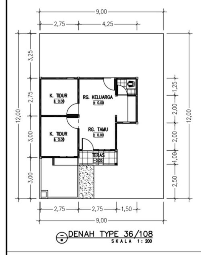 foto denah rumah tipe RHS 36 perumahan MITRA ANUGERAH RESIDENCE 6