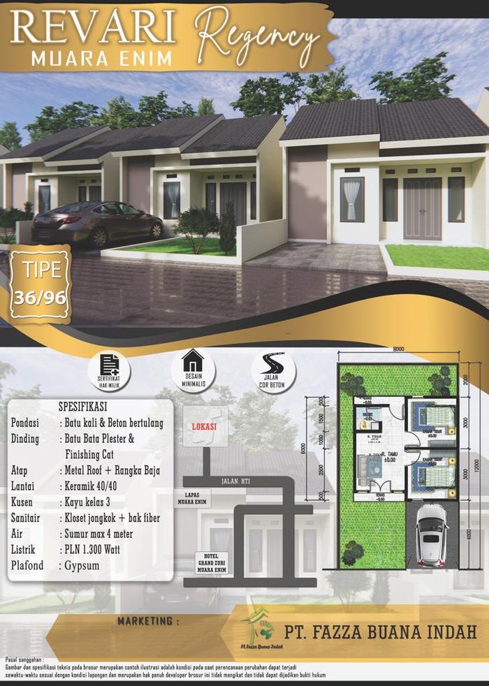foto denah rumah tipe 36 perumahan GRIYA REVARI INDAH