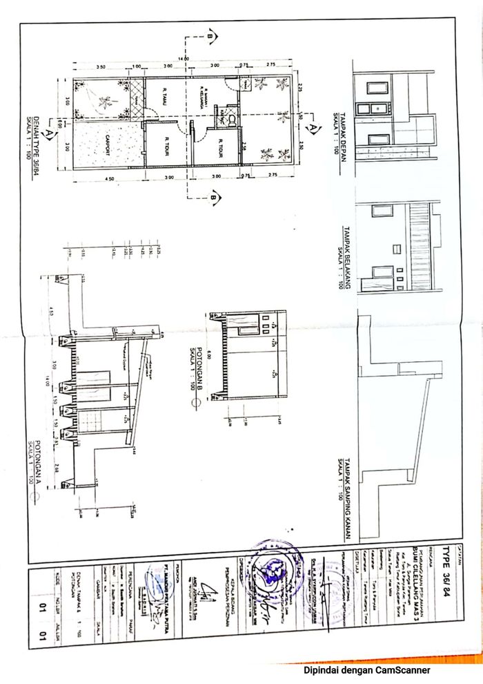 foto denah rumah tipe 36/84 perumahan BUMI CILELLANG MAS 3