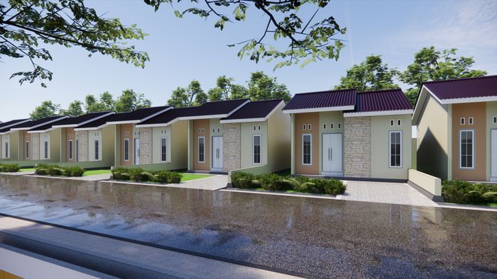 foto tampak rumah tipe 36 (Model Awal) perumahan Ukhuwah Land Kalukubula