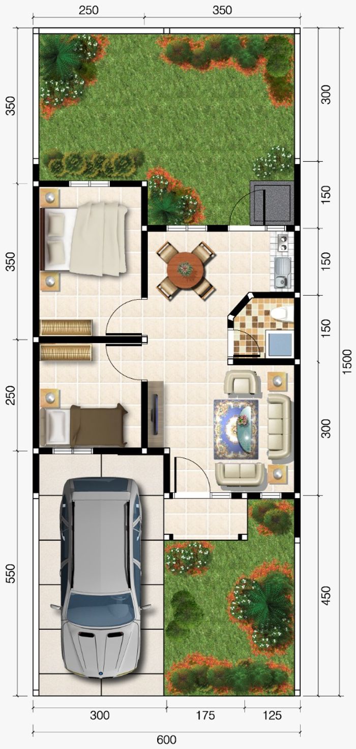 foto denah rumah tipe T36/90 perumahan SERUA RESIDENCE