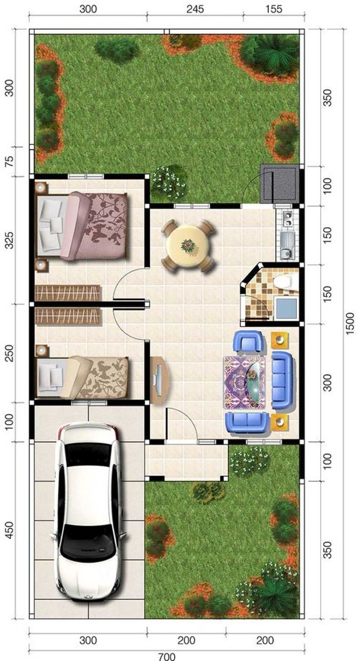 foto denah rumah tipe 4T42/105 perumahan SERUA RESIDENCE
