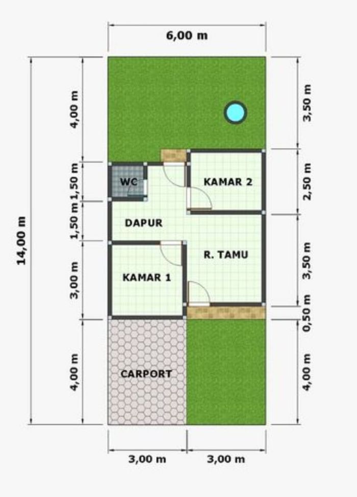 foto denah rumah tipe 36 / 96 perumahan Sriwijaya Cluster Borang