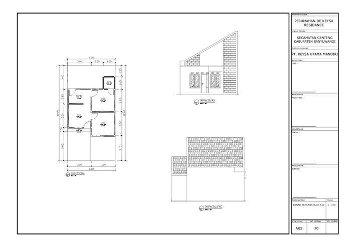 foto denah rumah tipe 36 perumahan DE KEYSA RESIDENCE