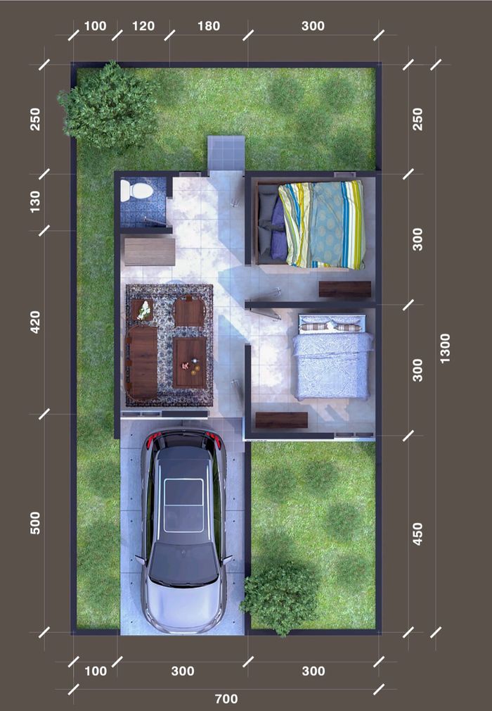 foto denah rumah tipe 36 perumahan AROLIPU RESIDENCE III