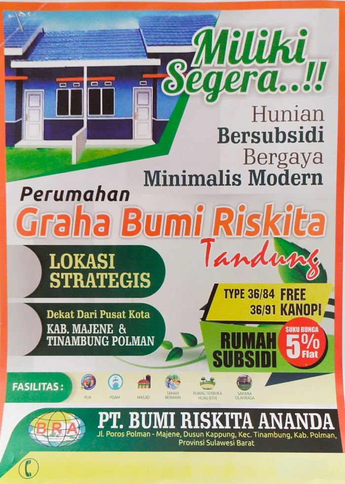 foto tampak rumah tipe SUBSIDI perumahan Perumahan Bumi riskita Permai