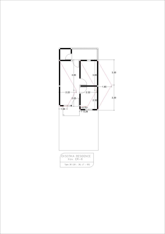foto denah rumah tipe S- SAKURA SUBSIDI perumahan EKSOTIKA RESIDENCE