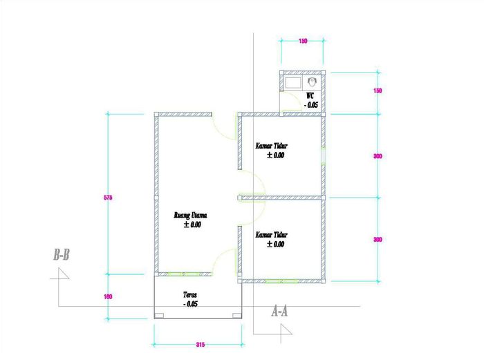 foto denah rumah tipe 36/150 perumahan GRIYA ZIVA PABAHANAN II