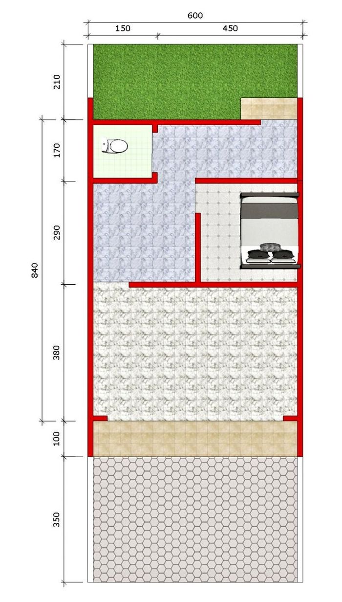 foto denah rumah tipe 12,5/15 perumahan AL FAATIHAH RESIDENCE