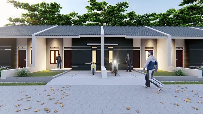 foto tampak rumah tipe 36/72 perumahan PESONA MERAK BATIN