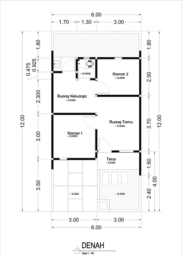 foto denah rumah tipe 36/72 perumahan PESONA MERAK BATIN