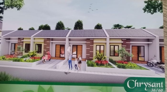 foto tampak rumah tipe 36/60 perumahan Puri Purwadadi